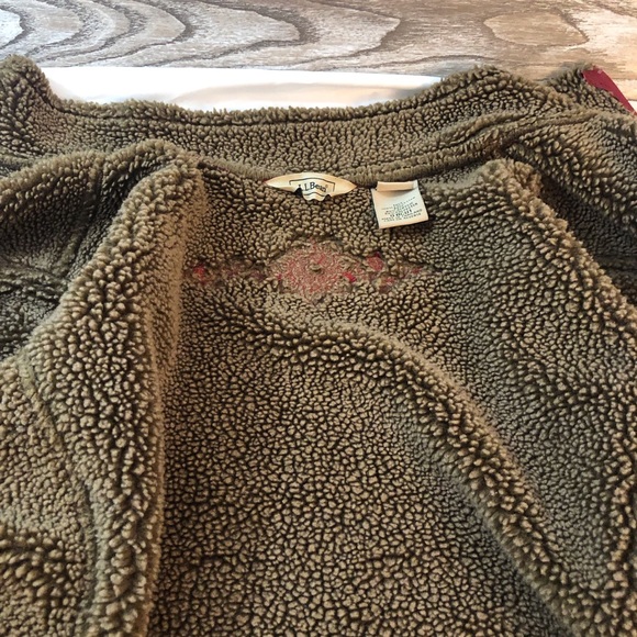 Women’s LL Bean SZ L Regular Winter Faux Sherpa Micro Faux Soft Suede Style Coat - Picture 7 of 15